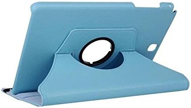 Dengpin PU Leather Litchi Grain Multi Angle 360 Degree Rotating Flip Stand Smart Cover Case for Samsung Galaxy Tab A 9.7 P550 P555 9.7'' Inch Tablet(Light Blue)