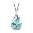 14K White Gold Aquamarine and Diamond Pendant