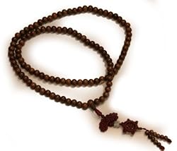 Traditional Buddhist Mala Beads - 9mm- brown sandalwood
