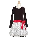 Bonnie Jean Plus Size Girls White Dots Christmas Dress 12.5-20.5