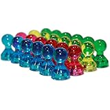24 Assorted Color Magnetic Map Pins /Office Pins - Perfect for Maps, Whiteboards, Refrigerators (Assorted)