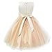 Z.D Girls Wedding Dress Ball Gown Bridesmaid Tull Sequined Sleeveless Dress