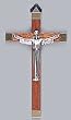 Wooden Crucifix with Silver and Gold - 5.5" in Height - MADE IN ITALY