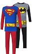 Batman and Superman Superhero Cotton Long Sleeve Pajama Sets for boys