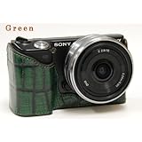 ソニー デジタル一眼α NEX-5用速写ケースMONACOモデル（ストラップ付）グリーン