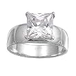 Sterling Silver Ring - Clear CZ - Square - Prong Set - 9 mm x 5 mm, Sizes 6-10 Sterling Silver Ring - Clear CZ - Square - Prong Set - 9 mm x 5 mm, Sizes 6-10