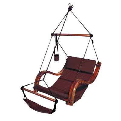 Burgundy Hammock Hanging Chair Porch/Patio Swing with Wooden Armrest