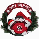 Georgia Bulldogs 20 inch Three Snowmen Football Family Wreath