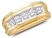 14K Yellow and White Two Tone Gold Diamond MENS Wedding Band Ring - w/ Channel Set Round Diamonds - (7mm Band Width) - (1/4 cttw)