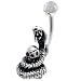pug22  - Red Crystal Snake Skull January Belly Ring