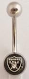Oakland Raiders Belly Ring 316l Surgical Steel Body Jewelry