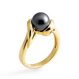 Tahitian Black Pearl Ring in 14K Yellow Gold