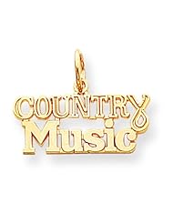 10K Yellow Gold Country Music Charm Polished Pendant