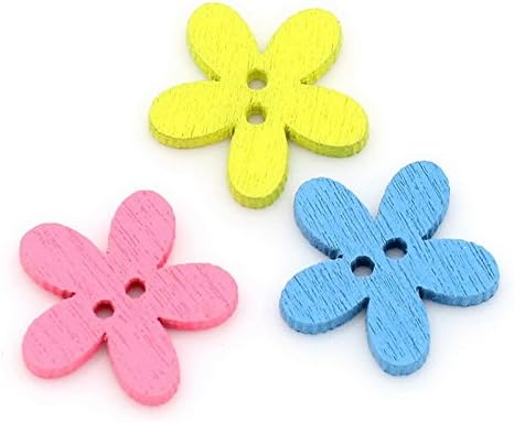 Pack of 50PCS - Mixed Colours of Flower Various Shaped Mixed Buttons for Sewing and Crafting(14*15mm)