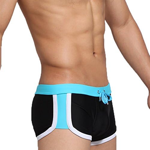Men's Low Rise Sexy Swimwear Tie Rope Swimsuit Small Black