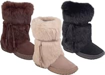Bearpaw Women's Rabbit Fur & Suede Boots - Style 634 Sonjo