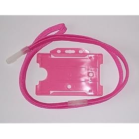 Pink Neck Lanyard & Pink ID Card Holder x 1