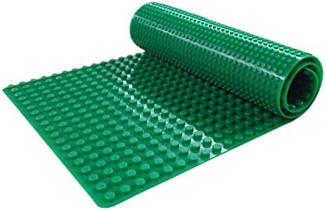 Lego and Lego Duplo Compatible Silicone Baseplate Mat, Large Silicone Rollable Baseplate Mat 32"x12" Green