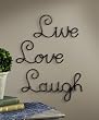 Live Love Laugh Set 3 Wall Mount Metal Wall Word Sculpture, Wall Decor