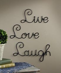 Live Love Laugh Set 3 Wall Mount Metal Wall Word Sculpture, Wall Decor