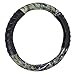 BDK Camouflage Steering Wheel Cover – Synthetic Camo Leather Cushion Grip Steering Cover Size (14.5 15 15.5 in) (Jungle Green Camo)