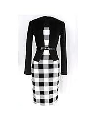 Long Sleeves Polyester Belted  Dress
