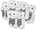 adidas Boys Youth Graphic Small Crew Sock, Pack of 6, White/Black/Aluminum 2, 9-11