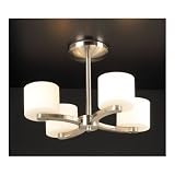 PLC Lighting De Lion Flush Mount in Satin Nickel