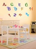 Colorful Alphabet Letters & Numbers Wall Sticker Decals