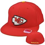 NFL Mitchell & Ness Throwback Logo Hat Cap Fitted Kansas City Chiefs TK03 8 1/8