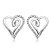 10k White Gold Open Heart Diamond Earrings (0.05 title=