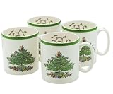 Spode Christmas Tree Set of 4 Mugs 9 oz.