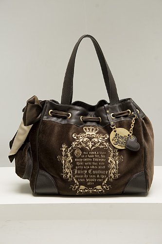 Juicy Couture Day Dreamer Espresso Velour Tote