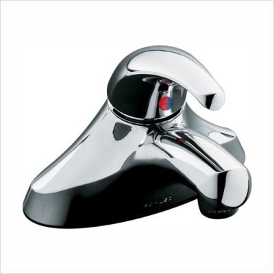 Kohler K-15198-P-CP Coralais Single-Control Centerset Bathroom Faucet with Ground Joints and Grid Drain