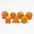 Precision Opaque 7 Piece Dice Set, Orange with numbers, no ink