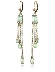 Betsey Johnson "Mint Multi" Crystal Gem Multi-Chain Linear Drop Earrings