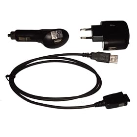 Set de 4 accessoires: chargeur, allume cigare, cable USB adapt� pour Mitac Mio 168 etc.