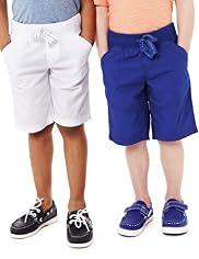 2 Pack Pure Cotton Ribbed Waistband Drawstring Shorts