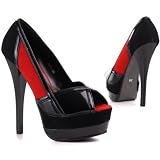 Damen Schuhe, PUMPS, PLATEAU HIGH HEELS STILETTO PEEPTOE, 2971, Synthetik in hochwertiger Leder und Wild Leder Optik