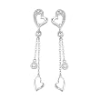 14K White Gold 1/10 ct. Diamond Heart Dangle Earrings