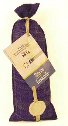 Quai Sud French Lavender flavored sugar in burlap bag by Quai Sud