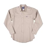 Wrangler&reg; Solid Khaki Twill Work Shirt by Wrangler