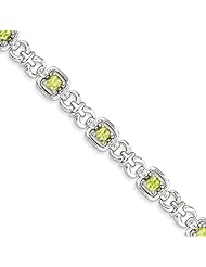 Sterling Silver Diamond & Peridot Bracelet