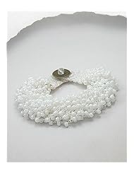 White Cotton Bracelet In Copper