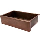 35 Copper Hammered Kitchen Apron Single Basin Sink