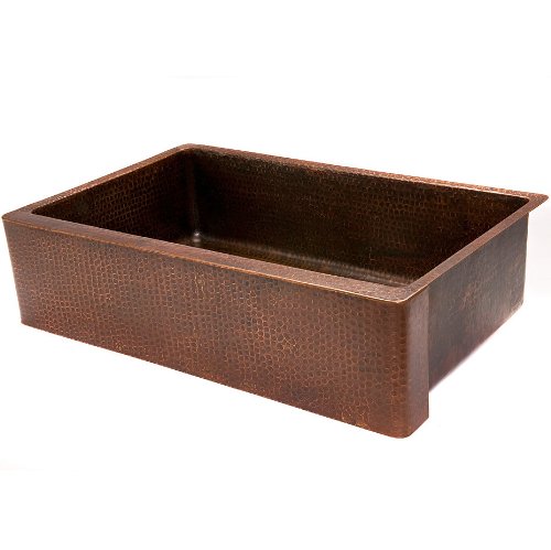 35 Hammered Copper Single Basin Apron Kitchen Sink