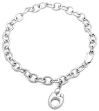 Sterling Silver Mother & Child Oval Charm Bracelet by Janel Russell, 7.5