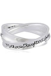 Sterling Silver "Mother Daughter Friend" Double Band Ring, Size 7