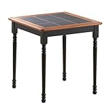 Square Dining Table with Tile Top in Black and Cherry Finish