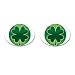 Cufflinks Oval of Green Shamrock (Celtic, Club, Gold, Irish, Ireland, Little, Charm, Cross, Four Leaf Clover, Jewelry, Necklace, Pendant, Ring, Tattoo, Diamond, Designs, Charm, Lucky, Luck)